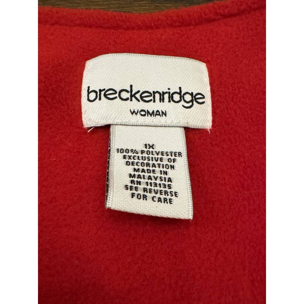 Breckenridge Fleece Vest Bear Women Sz 1X Vintage Red Holiday Christmas NWT - Picture 8 of 11